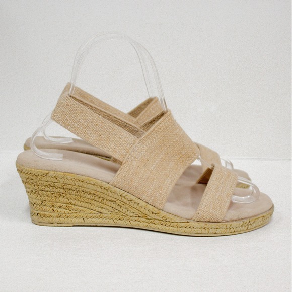 Charleston Shoe Co. Cooper Core Sling Back Espadrille Wedge Linen Women's Size 7 - Picture 5 of 12